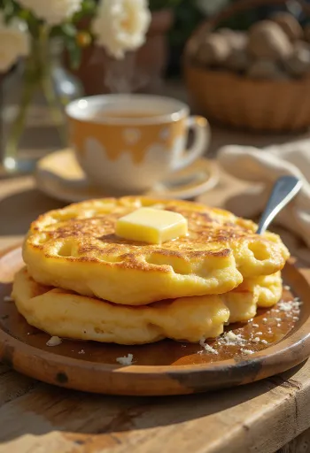Crumpet vajjal aranybarna, puha sütemények