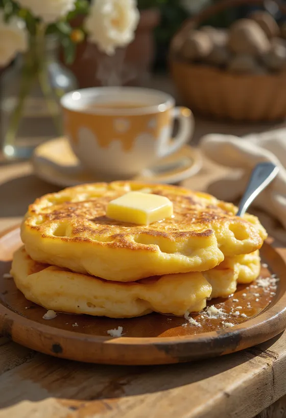 Crumpet vajjal aranybarna, puha sütemények