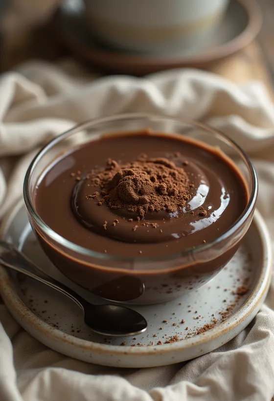 Csokoládés puding tálalva egy pohárban