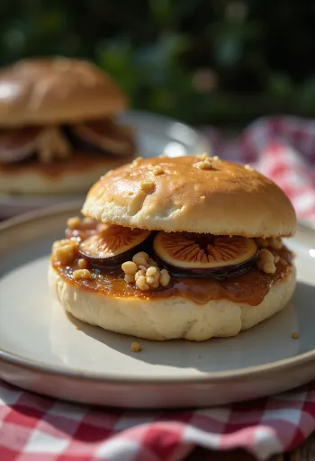 Fügelekváros és diós bao bun tálalva