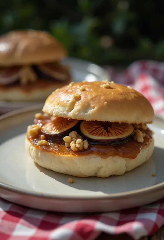 Fügelekváros és diós bao bun tálalva