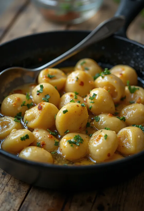 Kakukkfüves gnocchi tálalva