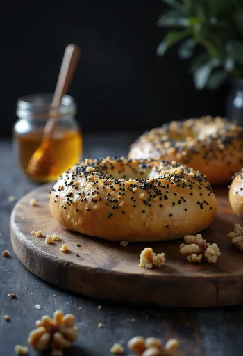 Frissen sült mákos-diós-marcipános bagel