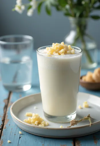 Probiotikus sós kefir friss kaporral és citromlével tálalva