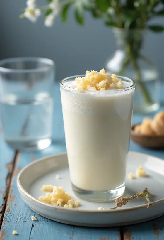 Probiotikus sós kefir friss kaporral és citromlével tálalva