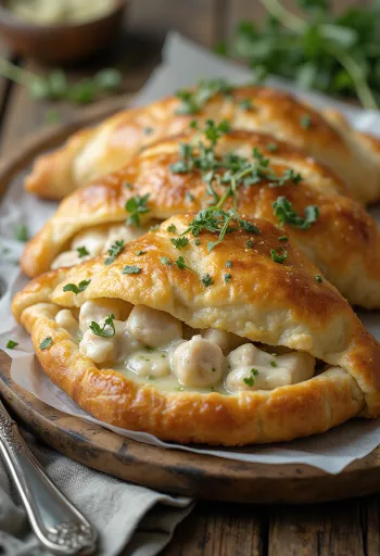 Tárkonyos csirkés calzone aranybarnára sütve