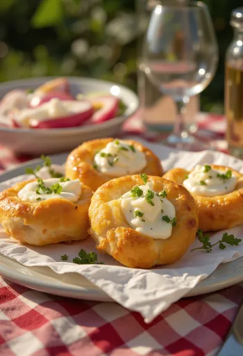 Tiganopsomo feta sajt és menta díszítéssel