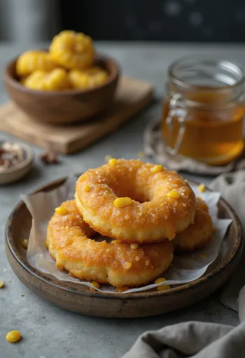 Corn Doughnut frissen tálalva