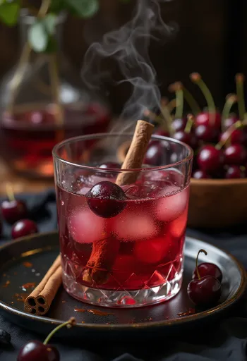 Cseresznyés cider tálalva pohárban
