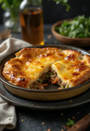 Empadão de carne moída, pite darált marhahúsos töltelékkel