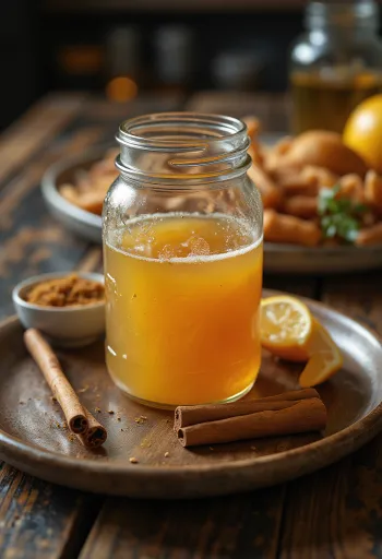Fahéjas gyömbéres citrusos szósz tálalva