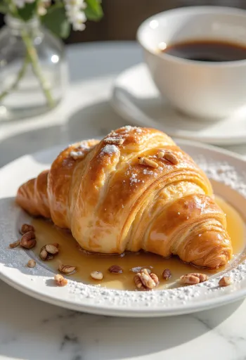 Frissen sült kanadai juharszirupos croissant