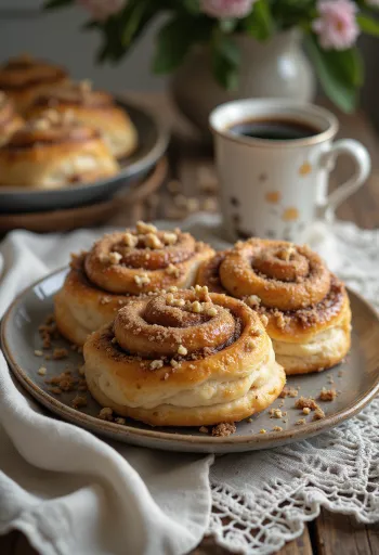 Kanelbulle mogyoróval frissen sütve