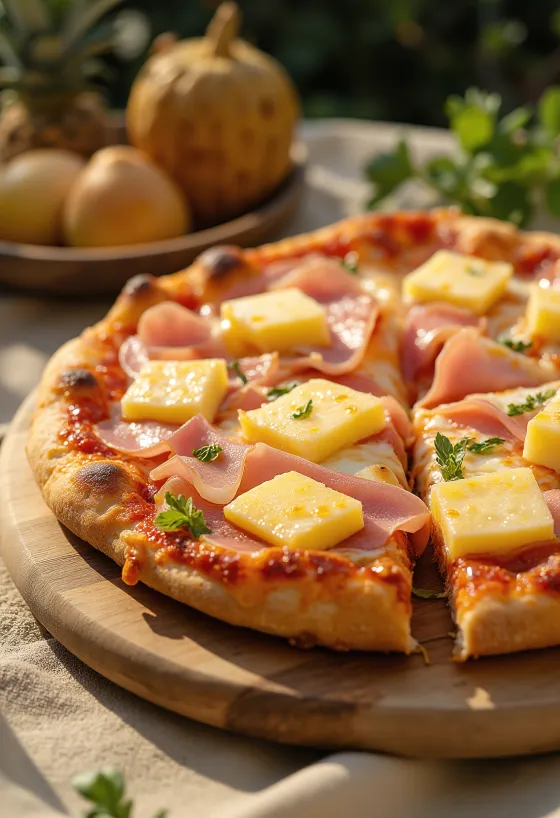 Hawaii pizza sonkával és ananásszal