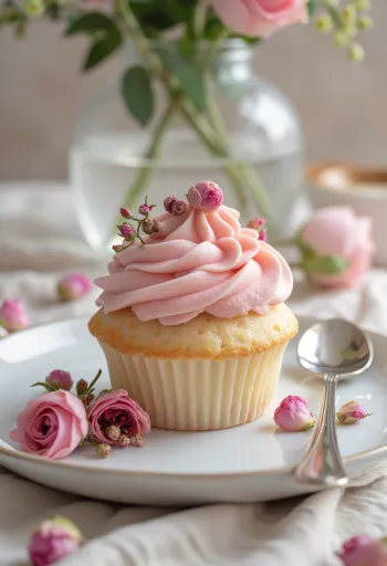 Rózsavizes cupcake mascarpone krémmel