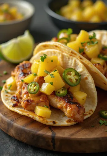 Tacos de Pollo con Salsa de Piña tálalva