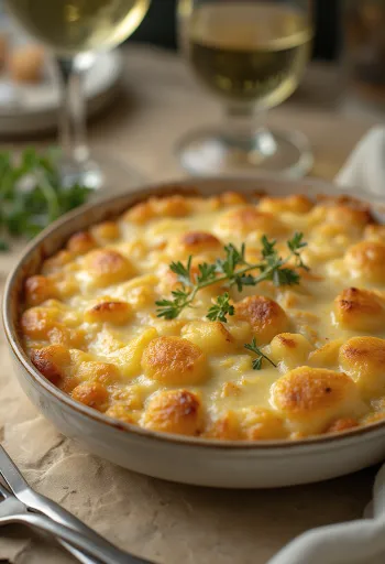 Bacalhau com natas portugál rakott tőkehalas étel
