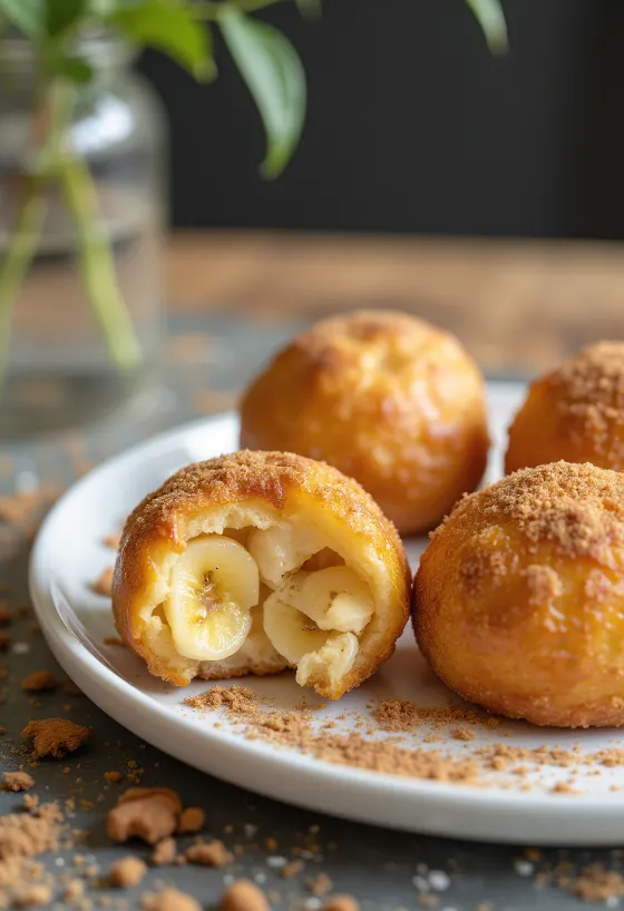 Bolinho de chuva com banana, finom és édes brazil desszert