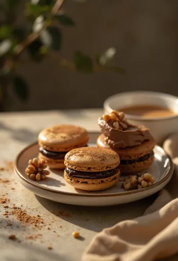 Diós-csokoládés macaron