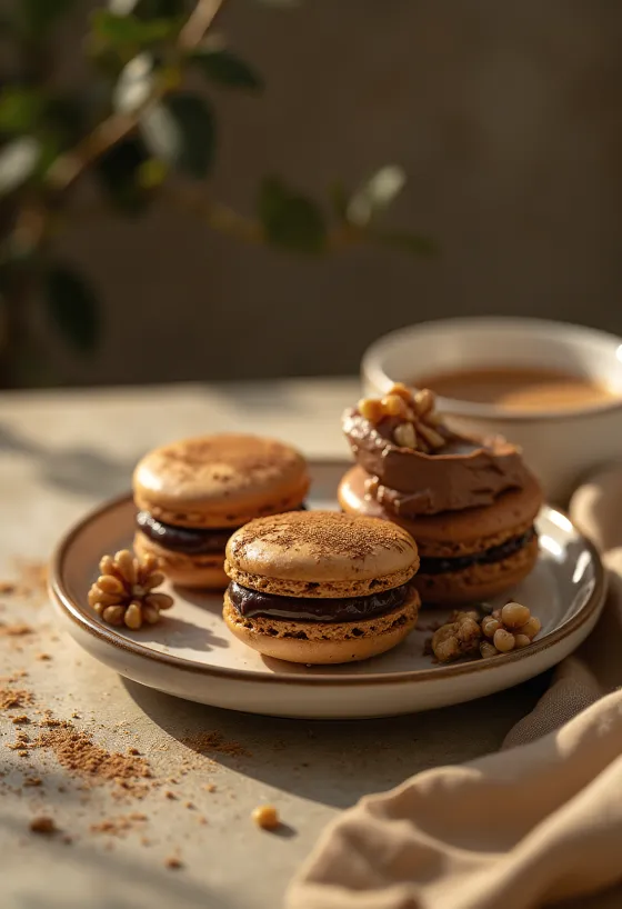 Diós-csokoládés macaron