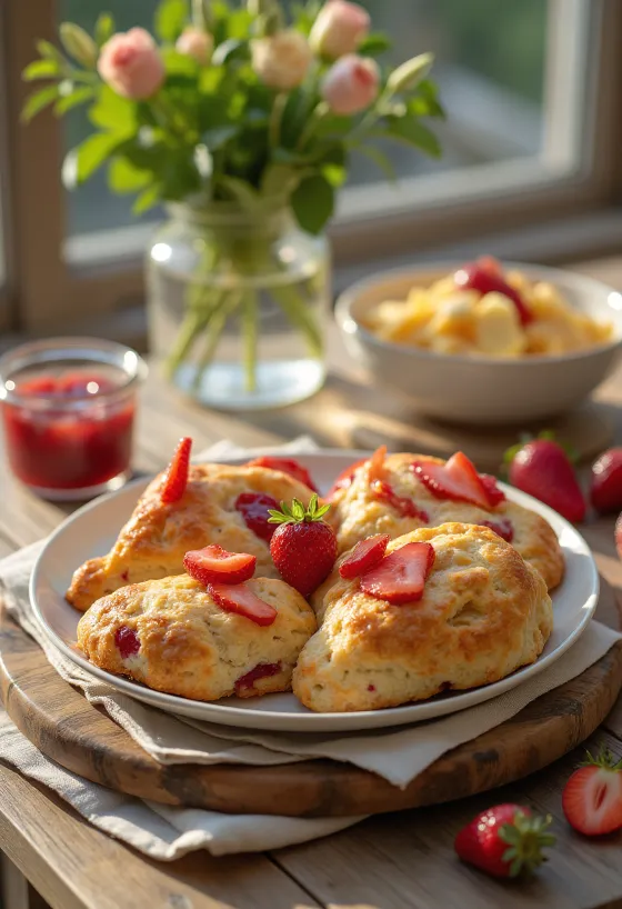 Epres-bazsalikomos scone tálalva