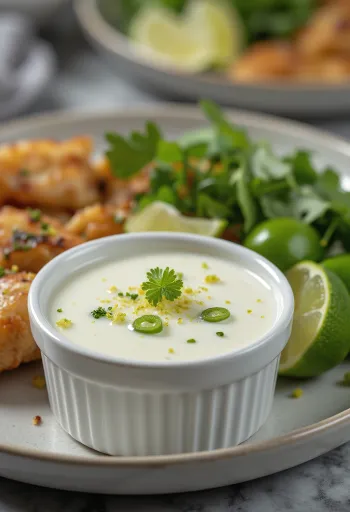 Jalapeños lime tejszínes szósz tálalva