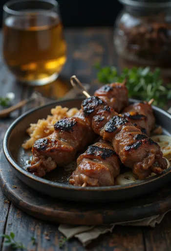 Marhahús kebab, pitában friss petrezselyemmel és joghurtos öntettel tálalva