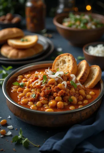 Misal pav Nashik stílusban tálalva, fűszeres, gazdag ízvilággal