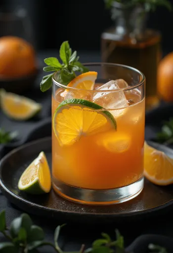 Narancsos-tequilás punch friss lime-mal és mentával
