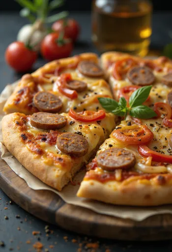 Magyar pizza füstölt kolbásszal és tejföllel