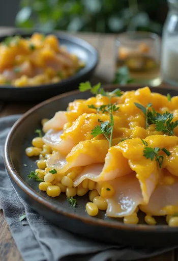 Tiradito tejmentes, tálalva friss hal szeletekkel, chili és korianderlevelekkel