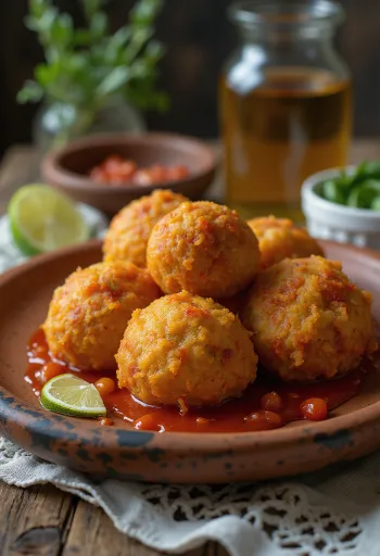 Acarajé csípős paprikával, ropogós brazil étel