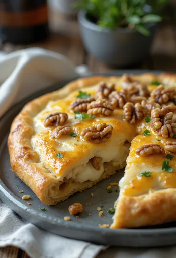 Diós-gorgonzolás calzone aranybarnára sütve