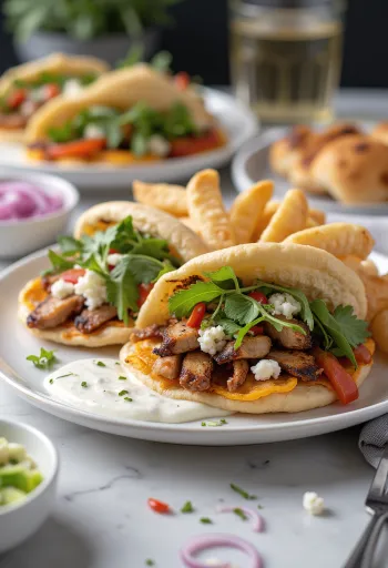 Dupla húsos gyros sült csirkével, marhahússal és tzatziki szósszal