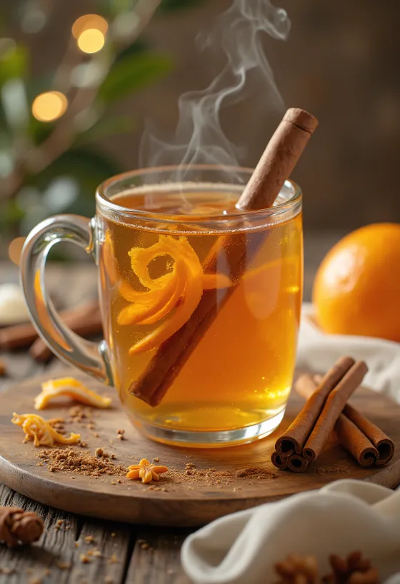 Fahéjas cider tálalva pohárban
