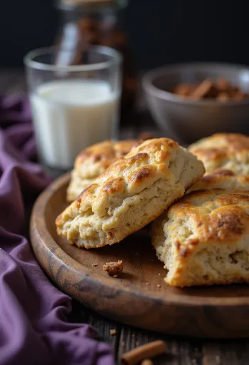 Fahéjas scone tálalva