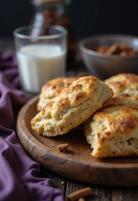 Fahéjas scone tálalva