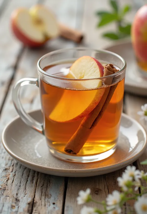 Fűszeres almás tea csészében