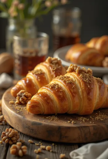 Rumos-diós croissant tálalva