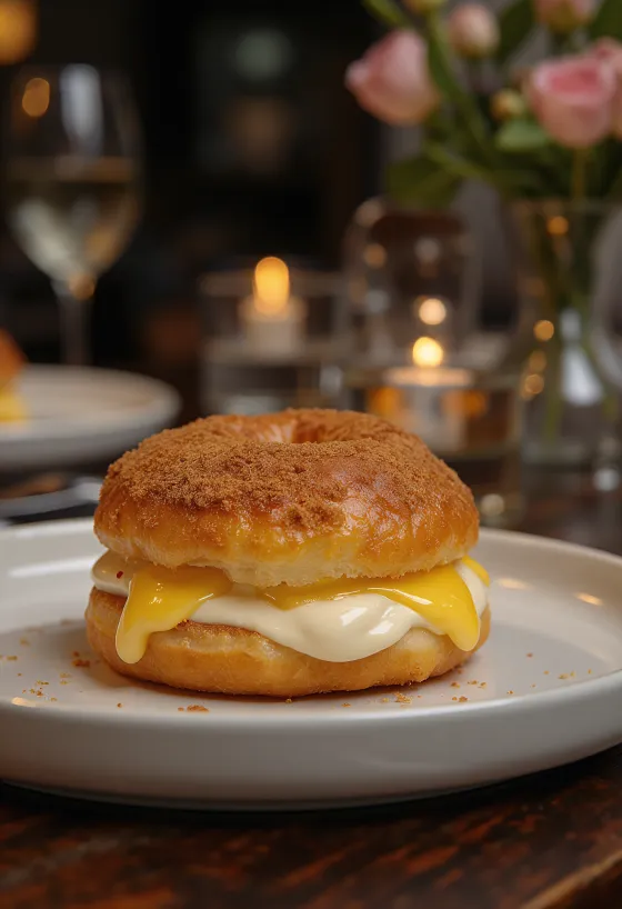 Sugar Cream Pie Doughnut frissen tálalva