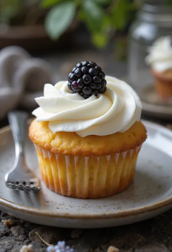 Szedres cupcake tálalva