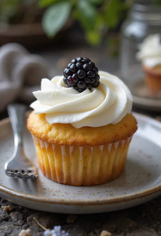 Szedres cupcake tálalva