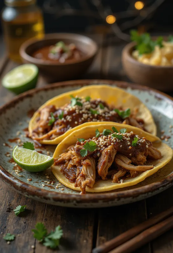 Tacos de Pollo en Mole tálalva