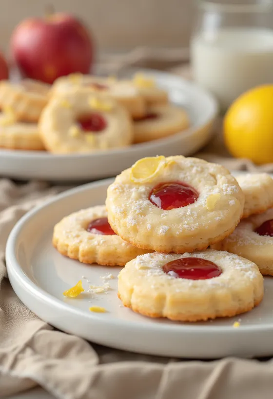 Almás-citromos linzer tálalva