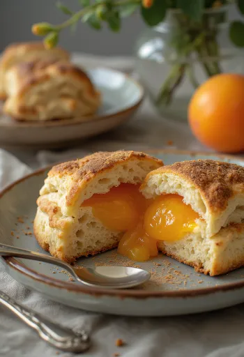 Fahéjas-baracklekváros scone tálalva