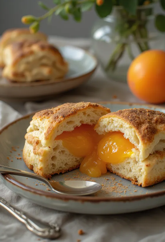 Fahéjas-baracklekváros scone tálalva