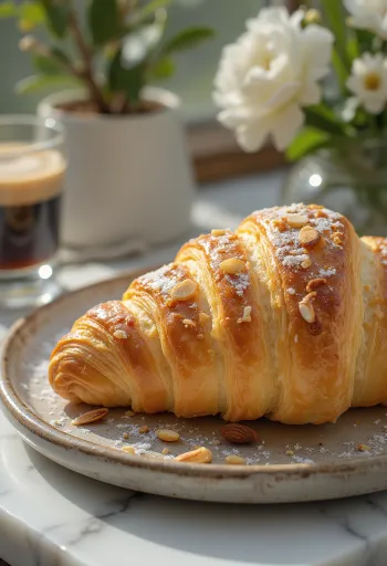 Alacsony szénhidráttartalmú croissant tálalva