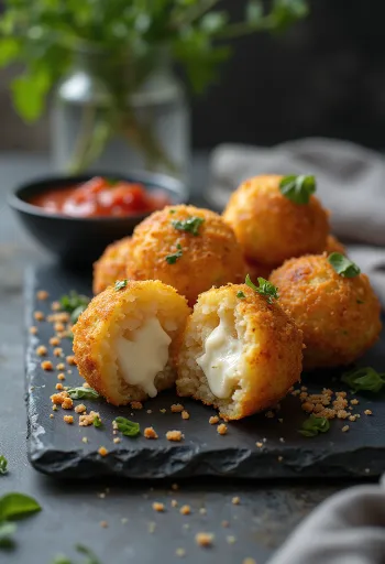 Arancini tálalva paradicsomszósszal