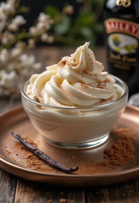 Baileys-es parfé tálalva