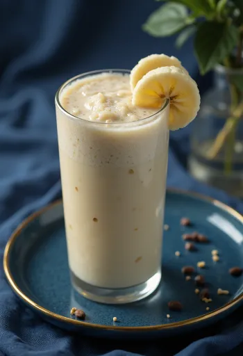 Banános smoothie magas pohárban